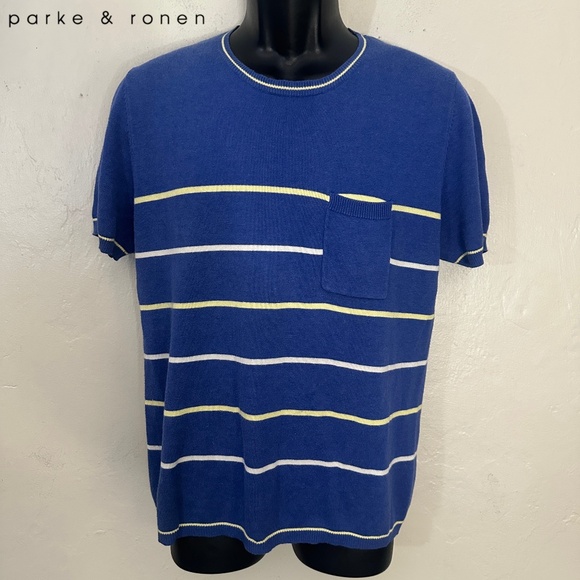 Parke & Ronen Short Sleeve Sweater Shirt Large Gently worn 60% cotton - Picture 1 of 4